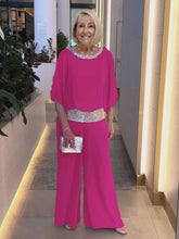 Load image into Gallery viewer, Plus Size Pink Sequin Spinning Tunic Suit