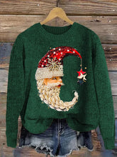 Load image into Gallery viewer, Women's Jewelry Moon Santa Print Casual Sweatshirt