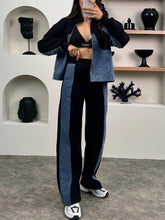Load image into Gallery viewer, Autumn and winter spliced casual two-piece set