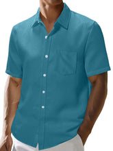 Load image into Gallery viewer, Men's Summer Waffle Solid Pocket Casual Short Sleeve Shirt