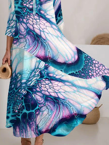 Women's Watercolor Splash Art Colorful Flowing Dress