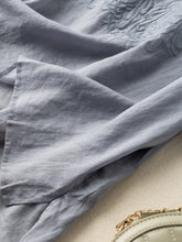 Load image into Gallery viewer, Women's Cotton Linen Embroidered Loose Casual T-Shirt