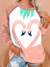 Load image into Gallery viewer, Women's Flamingo Valentine Print Casual Sweatshirt