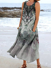 Load image into Gallery viewer, Women's Floral Art Print Pocket Casual Resort Comfort Maxi Dress