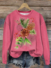 Load image into Gallery viewer, Women&#39;s Christmas Pine Nut Print Sweatshirt