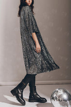 Load image into Gallery viewer, Disco Glamour Sequin Bell Sleeve Kimono