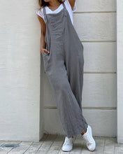 Load image into Gallery viewer, Womens Cotton Linen Casual Loose Jumpsuit Dungarees Playsuit Overalls