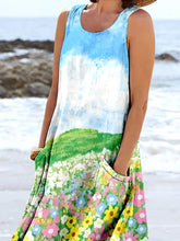 Load image into Gallery viewer, Women's Floral Art Print Pocket Casual Resort Comfort Maxi Dress