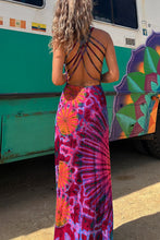 Load image into Gallery viewer, Barbie La Bamba Tie-dye Print Back Lace-up Stretch Maxi Dress