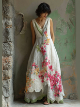 Load image into Gallery viewer, Women's Retro Japanese Sakura Splicing Sleeveless Long Dress