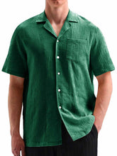 Load image into Gallery viewer, Men's Fashionable Casual Cuban Collar Pocket Short Sleeve Shirt