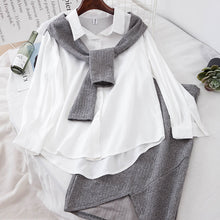 Load image into Gallery viewer, Casual Shirt Color Matching Fake Two-piece Set