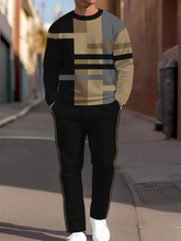 Load image into Gallery viewer, Men&#39;s Simple Colorblock Round Neck Casual Sports Set 0136