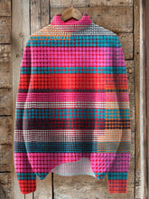 Load image into Gallery viewer, Pop Up Style Geometric Polka Dot Pattern Printed Knit Turtleneck Pullover Sweater