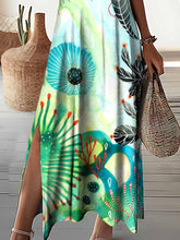 Load image into Gallery viewer, Women's Underwater World Pattern Resort Style V-Neck Dress