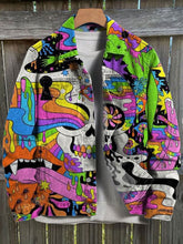 Load image into Gallery viewer, Retro Magic Skull Hippie Art Print Casual Denim Jacket