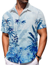 Load image into Gallery viewer, Men's Bamboo Floral Ombre Print Waffle Fabric Short Sleeve Shirt