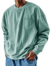 Load image into Gallery viewer, Men's Fashionable Round Neck Casual Pocket Long Sleeve Top