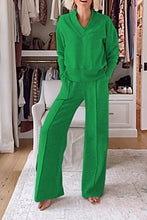 Load image into Gallery viewer, Women's Solid Color V-neck Top &amp; Pants Two-piece Set