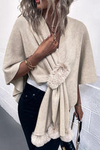 Load image into Gallery viewer, Solid Color Fur Ball Casual Knitted Shawl Cardigan