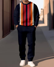 Load image into Gallery viewer, Men's Simple Colorblock Round Neck Casual Sports Set 056
