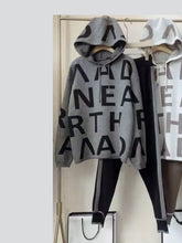 Load image into Gallery viewer, Hooded sports letter knitted two-piece set