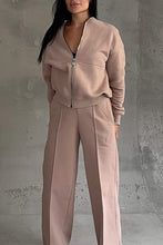 Load image into Gallery viewer, Women's Zipper Jacket &amp; Pants Two-piece Set