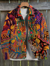 Load image into Gallery viewer, Retro Mexican Mayan Tribal Art Print Casual Denim Jacket