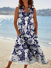 Load image into Gallery viewer, Women's  Mermaid  Art Print Casual Linen Dress