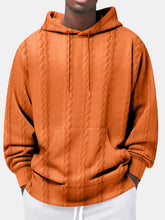 Load image into Gallery viewer, Men's Autumn Casual Solid Color Jacquard Comfortable Hooded Long-sleeved Sweatshirt