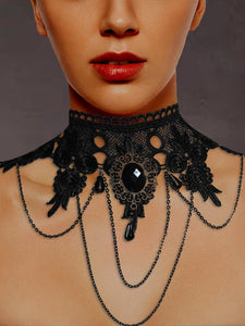 Gothic Dark Wind Vintage Lace Necklace