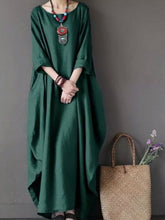 Load image into Gallery viewer, Women's cotton and linen loose plus size dress