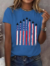 Load image into Gallery viewer, Women&#39;s Red White Blue Print T-shirt