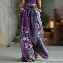 Load image into Gallery viewer, Vintage Embroidered Rose Floral Patchwork Pants