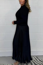 Load image into Gallery viewer, Women's solid color Long Sleeve Jumper &amp; Pleated Bottom Dress Fashion Trends