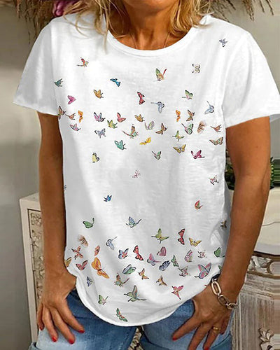 Short Sleeve Casual Floral-Print Shirts & Topss