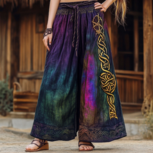 Load image into Gallery viewer, Women's Vintage Gradient Celtic Knot Linen Blend Pants