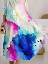 Load image into Gallery viewer, Women&#39;s Watercolor Splash Pattern Flowing Dress