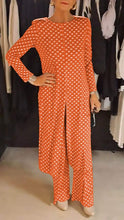 Load image into Gallery viewer, Women's Round Neck Long Sleeve Polka Dot Print Suit