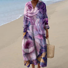 Load image into Gallery viewer, Women's Vintage Floral Art Print Cotton Dress