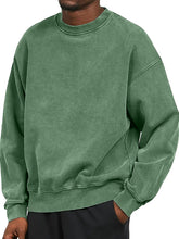 Load image into Gallery viewer, Men's Washed Distressed Cotton Basic Round Neck Long-sleeved Sweatshirt