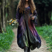 Load image into Gallery viewer, Women's Vintage Viking Celtic Gradient Art Linen Dress