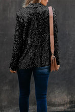 Load image into Gallery viewer, Long Sleeve Sequined Lapel Blazer