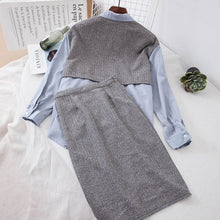 Load image into Gallery viewer, Casual Shirt Color Matching Fake Two-piece Set