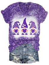Load image into Gallery viewer, Valentine's Glitter Gnome V-Neck T-Shirt