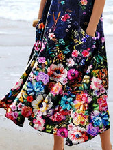 Load image into Gallery viewer, Women's Floral Art Print Pocket Casual Resort Comfort Maxi Dress