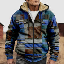 Load image into Gallery viewer, Vintage Plaid Print Pocket Fleece Hoodie Jacket
