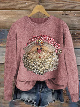 Load image into Gallery viewer, Christmas Pink Santa Claus Jewel Art Cozy Knit Sweater