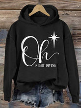 Load image into Gallery viewer, Women&#39;s Christmas Oh Night Divine Printed Casual Hoodie