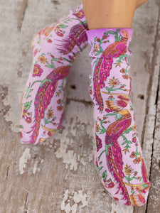 Abstract Creative Purple Floral Painting Art Comfy Socks